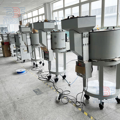 อุปกรณ์ป้อนอาหารถ้วยหุ้มกันเสียง PU Coating Hopper Vibrating Feeder