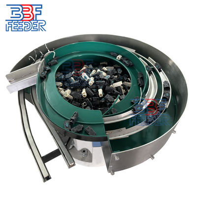 Rotary Vibratory Bowl Feeder ชิ้นส่วนพลาสติก เครื่องให้อาหารสั่นสองเลน